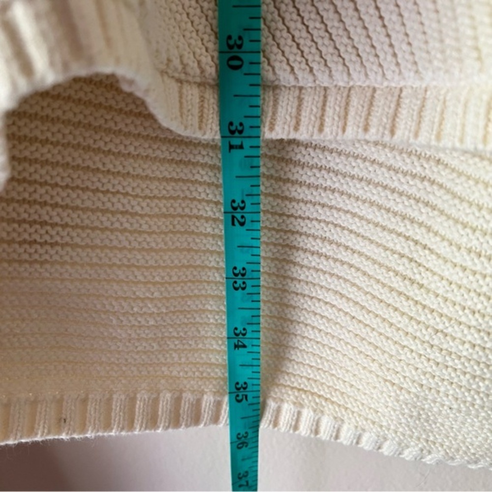 FREE PEOPLE La Brea V-Neck Sweater SIZE MEDIUM cream ribbed oversized‎ warm cozy - Picture 9 of 9